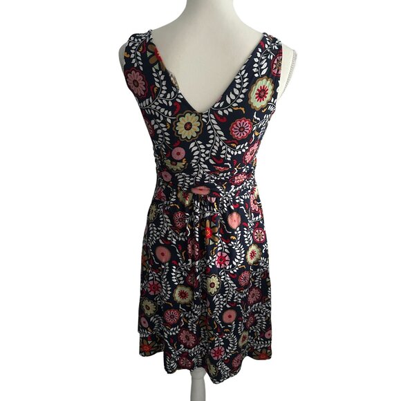 BODEN Multicolor Floral V Neck Dress Size US 4P - Picture 4 of 8